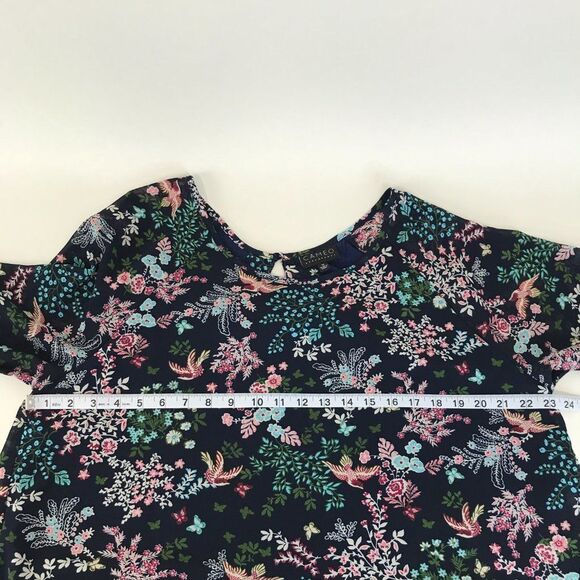 Cameo Appearance Floral Layered Top Women's Plus Size 1X Scoop Neck Keyhole - Picture 8 of 12